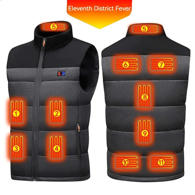 Heated Vest for Men Women 11Zones Electric Heating Jacket with Battery Pack USB Charging Thermal Waistcoat 251023