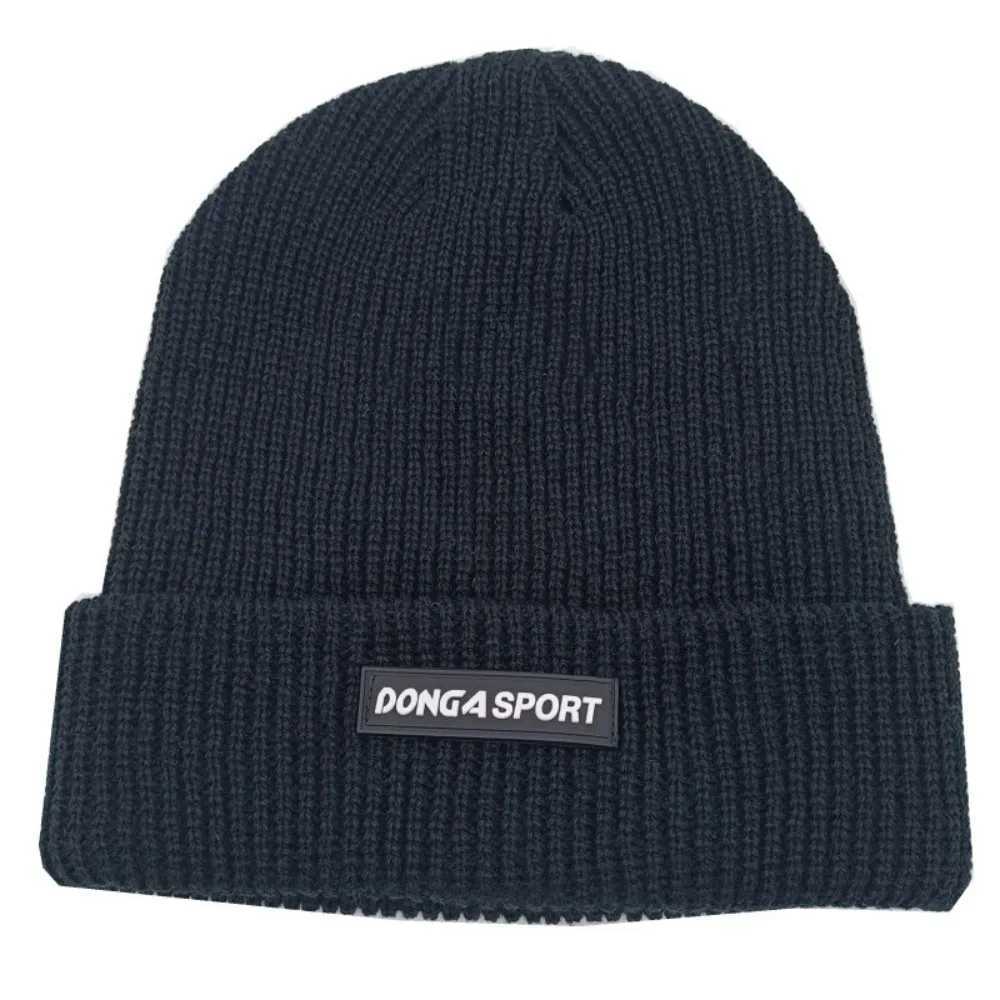 Fashion Solid Color Mens Winter Knit Hats Soft High Elasticity Letter Label Beanies Cap Ear Protection Outdoor Riding WoolenXJ251023