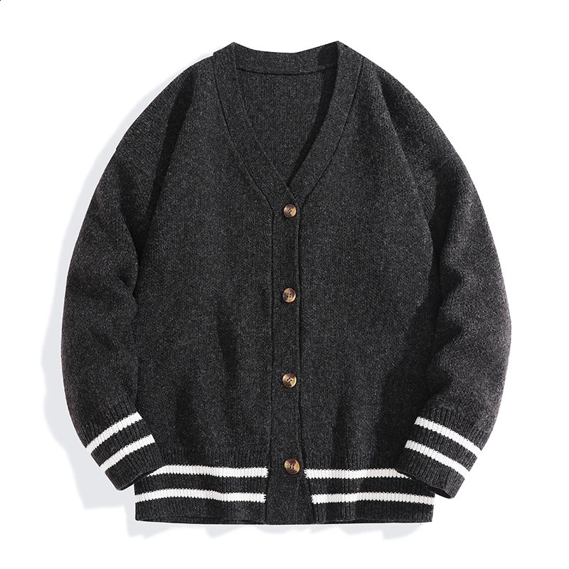 Cardigan Men Sutumn Winter Knitted Sweater Jacket Long Sleeve Casual V Neck Man Cardigans Fashion Streetwear Clothing Top 251023