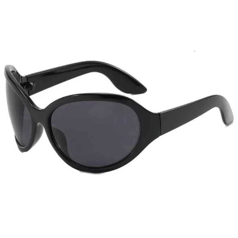 Fashion Brand Y2K Punk Sunglasses New Women Men Oval Sports Sun Glasses Female Oversized Black Shades Eyewear UV400W251023
