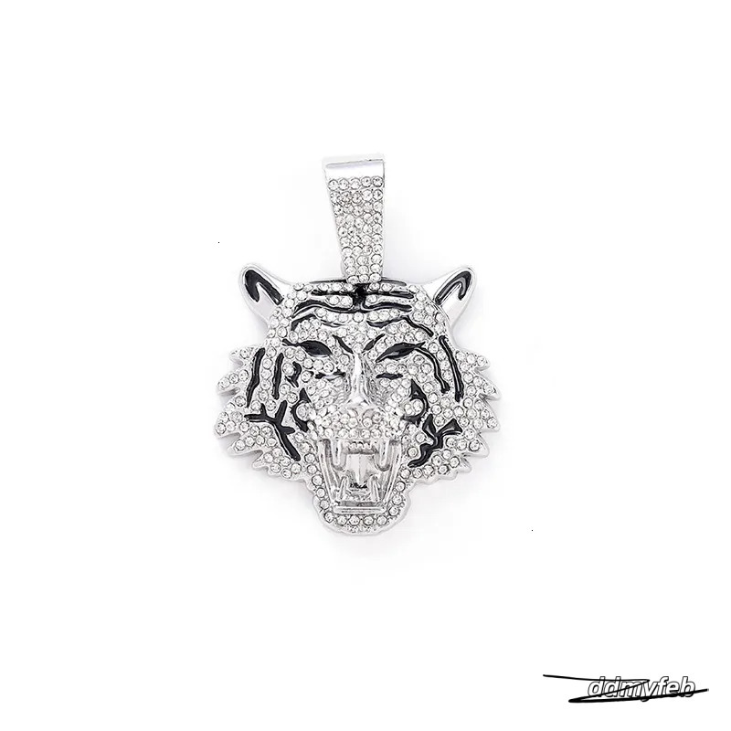 Men's Alloy Cuban Chain Necklace With 3D Tiger Pendant - Hip Hop Style Statement Jewelry Ddmyfeb