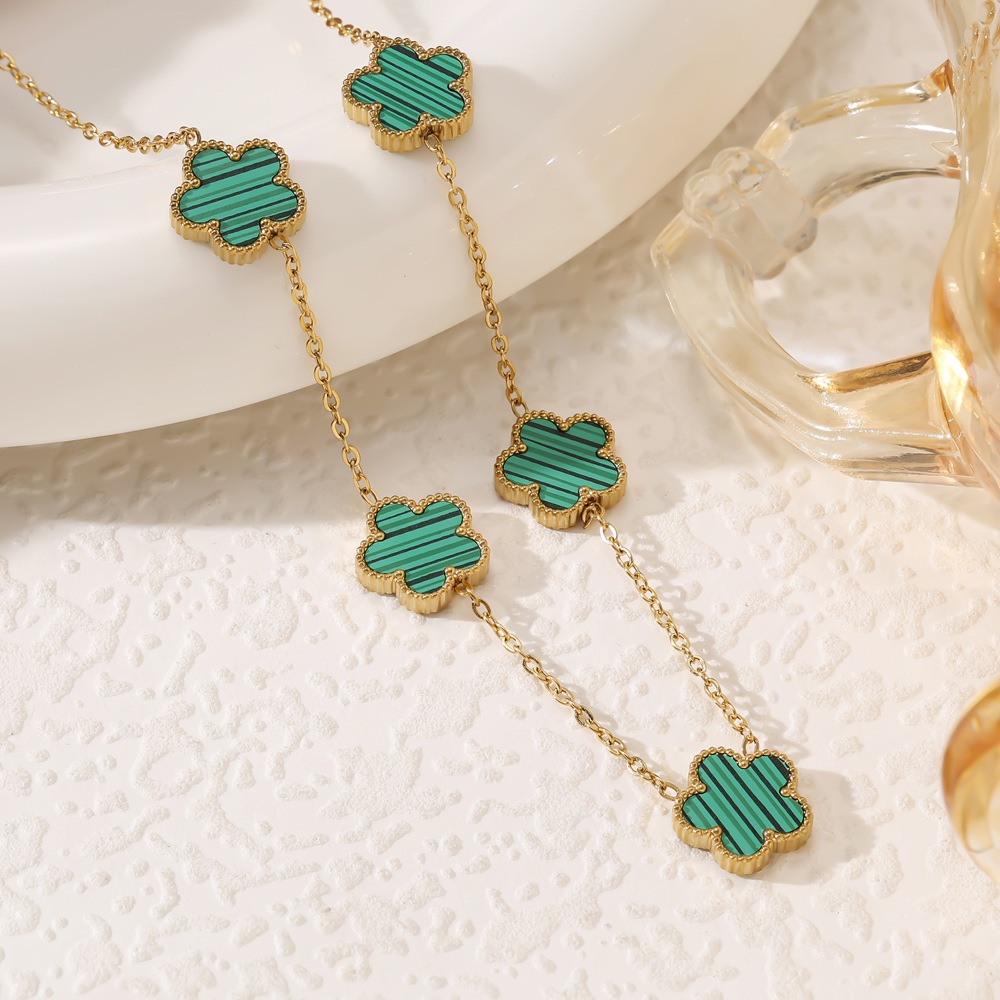 Designer Necklace For Women's Earrings Titanium Steel Colorful Necklace Bracelet Collection Personality Simple Style Luxury Fashion Necklace 3010