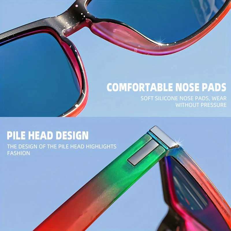 Vibrant Gradient Polarized Sports Sunglasses for Men Women UV Protection Fashionable Design with Metal Hinges OutdoorW251023