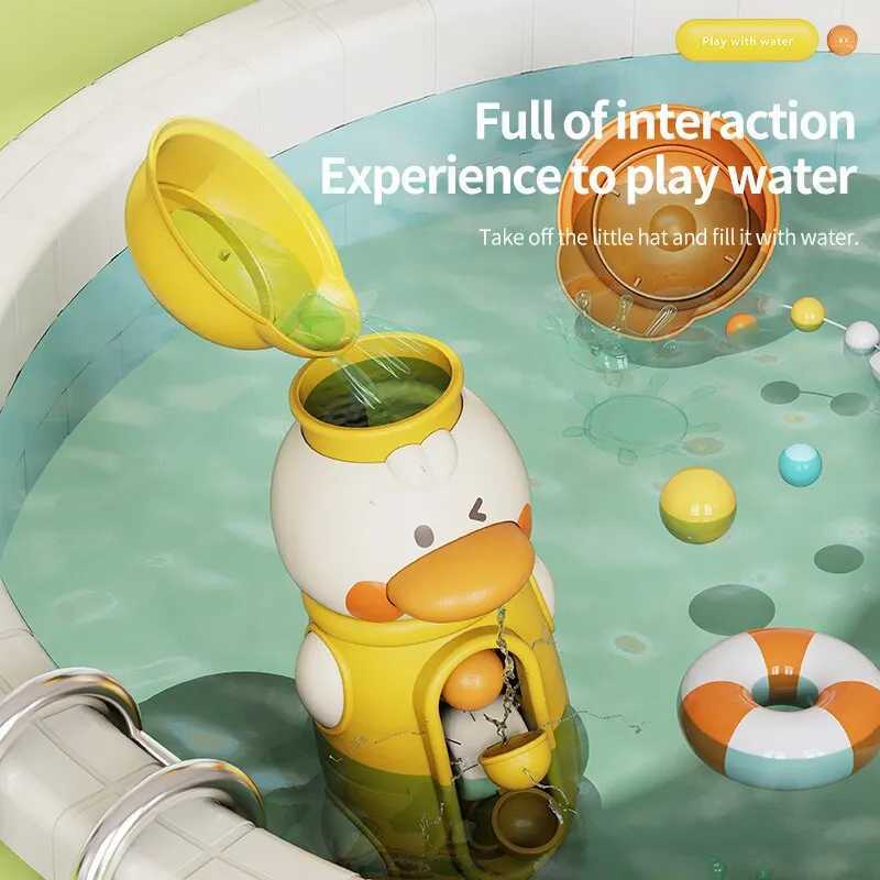 Bath Bathtub Toys for Toddlers 1 2 3 Years Old with Rotatable WaterwheelBathroom Water Scoop Fun Bath Toys for Toddlers J251023