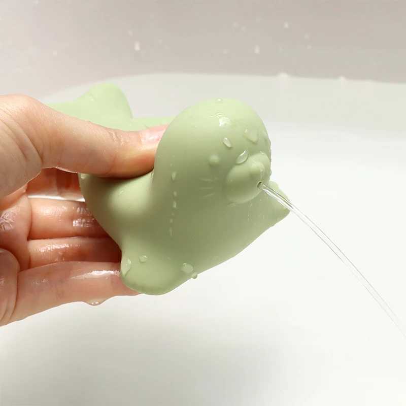 Food Grade Silicone Seal Bath Toy Chewable Teether Water Play Toy for Babies BPA Free Float Squeeze Spray Animal Bath Toy J251023