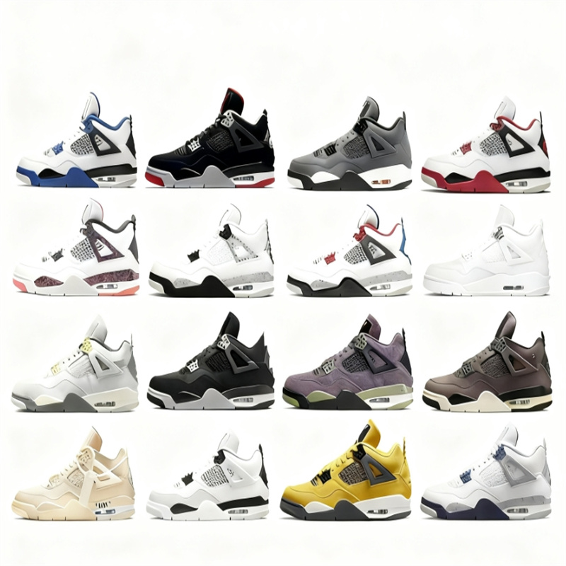 Designer shoes 4s Basketball Shoes for Women Military Sail Red 4s Black Cat Cement Yellow Thunder White Oreo Cool Grey Blue j4 University Seafoam Men