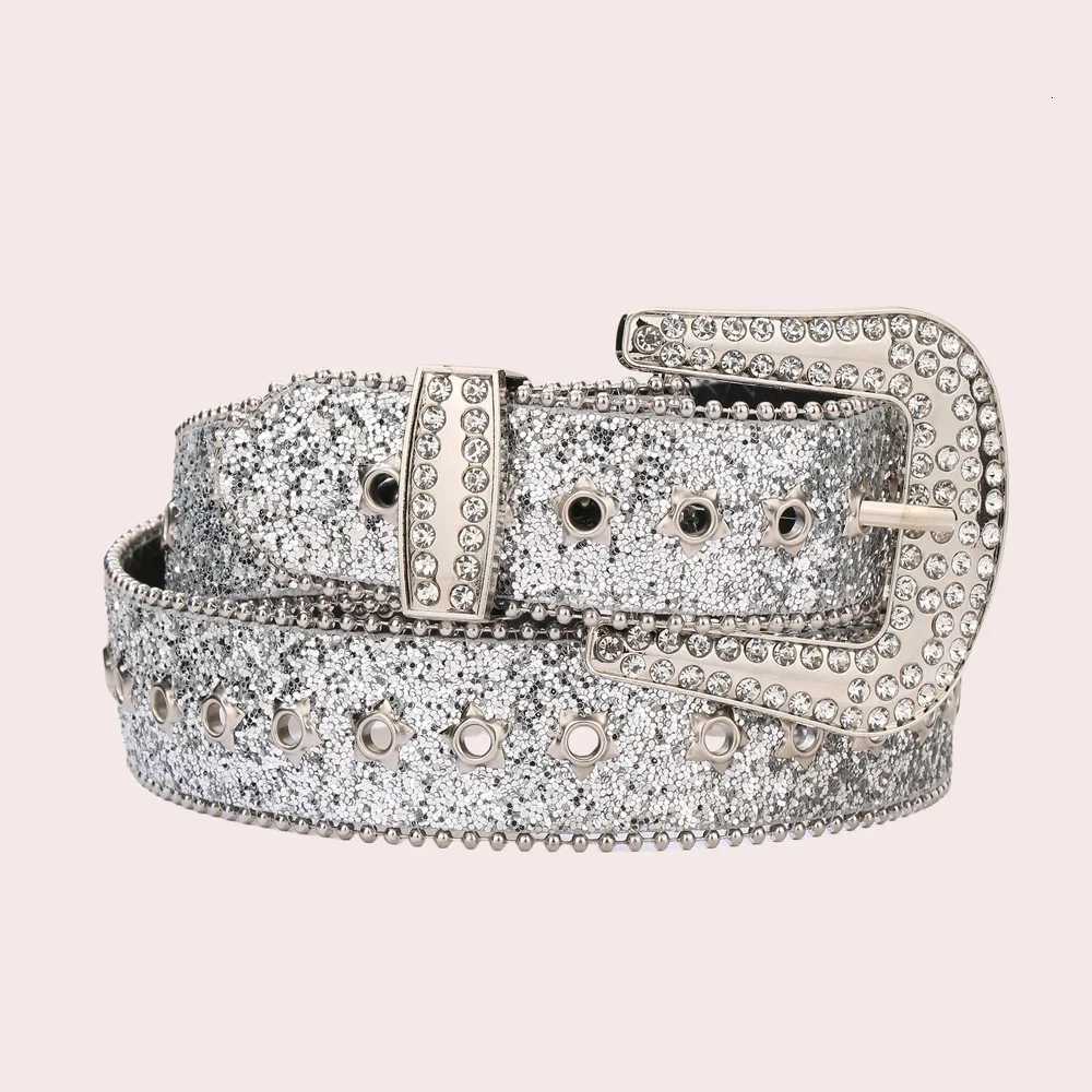 Desinger Belts For Women High Quality Luxury Female Waist Sequin Rhinestone Buckle AllEyelet Punk Goth Y2k Golden Belt MenXJ251023