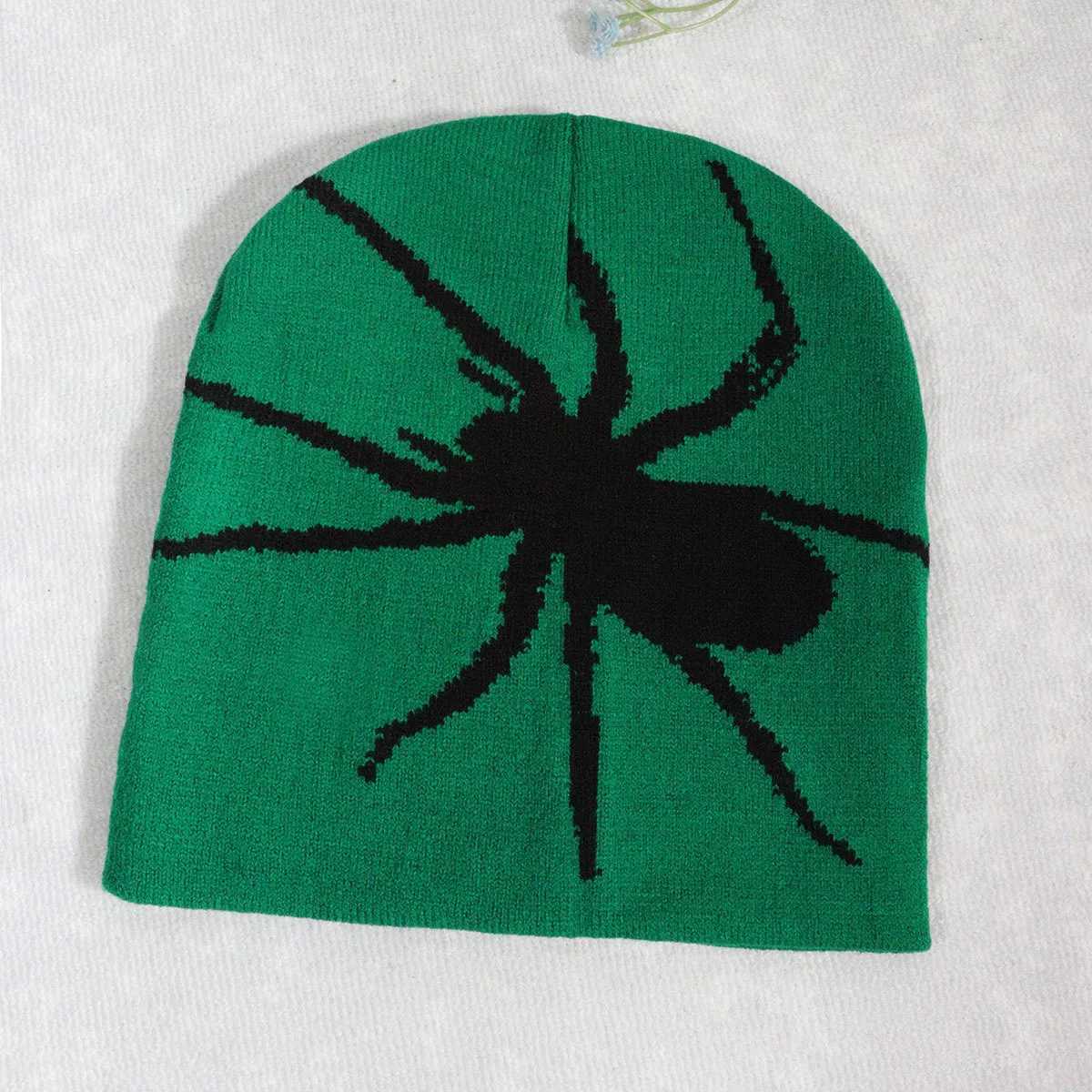 Fashion Knitting Spider Web Design Hat for Men Women Pullover Pile Cap Y2k Goth Warm Beanie Hats New Hiphop Street CapXJ251023