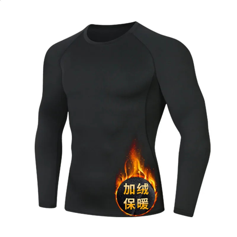 Mens Thermal Sportswear TShirts Running Training High Elastic Outdoor Cycling Sweatshirt Compression Fitness Fleece Tops 251023