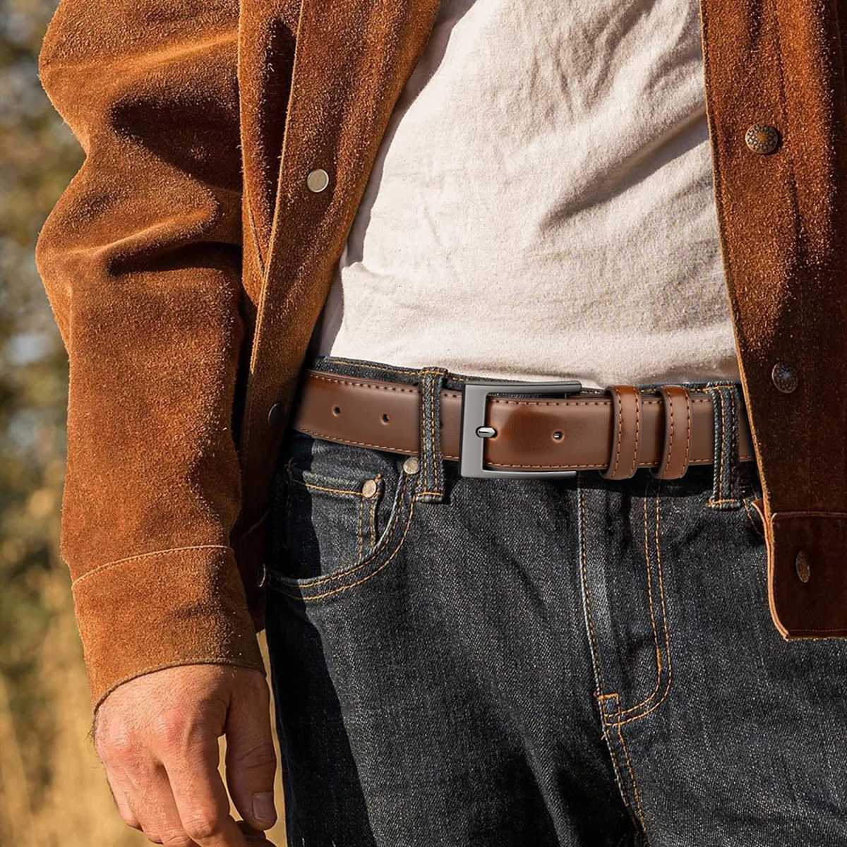 Caramel business mens waist belt is comfortable and durable suitable as a fashionable accessory for daily commuting and datingXJ251023