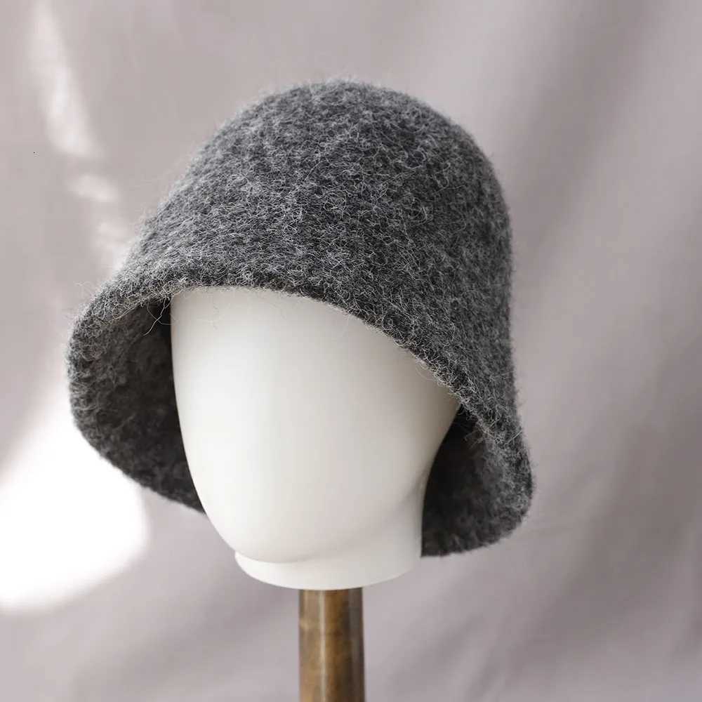 2025 new Autumn Winter Wool Bucket Hat Wen Fashion Vintage Fisherman Hats Versati Spring Felt Hat 6 Foldab hatW251023
