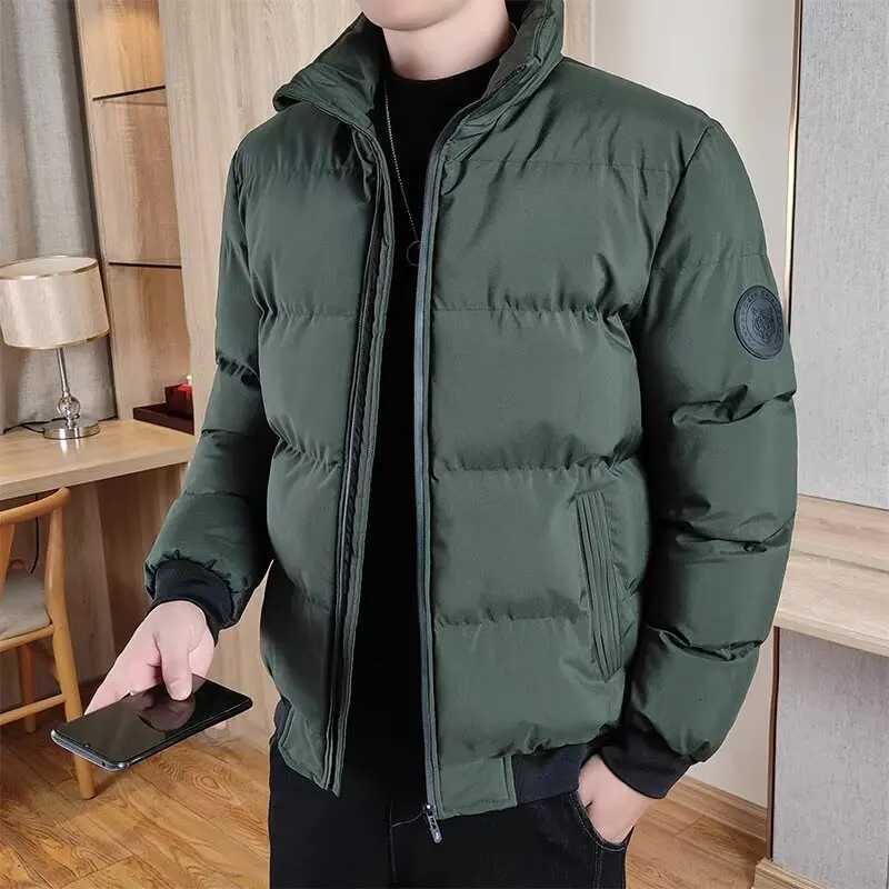 Autumn Winter Thermal Thick Men Jackets Fashion Warm Coat Parkas Loose Korean Style Puffer Coat Outwear Khaki Army Green Parka Z251023