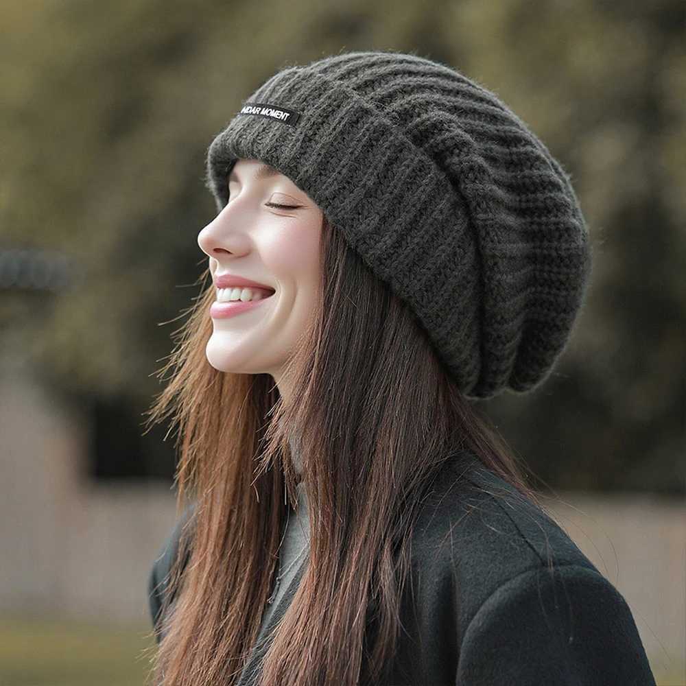 Wool Knit Hats Elastic Cap Winter Windproof and Warm Beanie Hat Solid Color Cap Covers Unisex The Head and Ears For Men WomenXJ251023