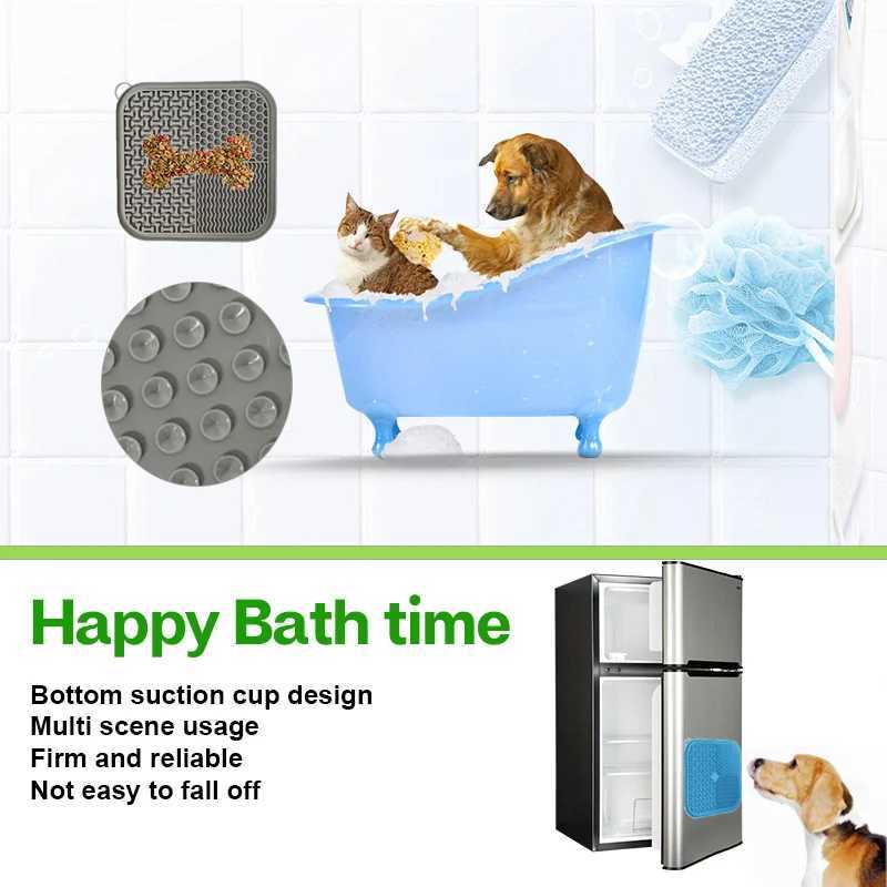 Licking Mat Slow Feeder for Dogs and Cats Premium Lick Pad with Suction Cups for Dog Anxiety Slow Feeder Dog Bowls Y251023