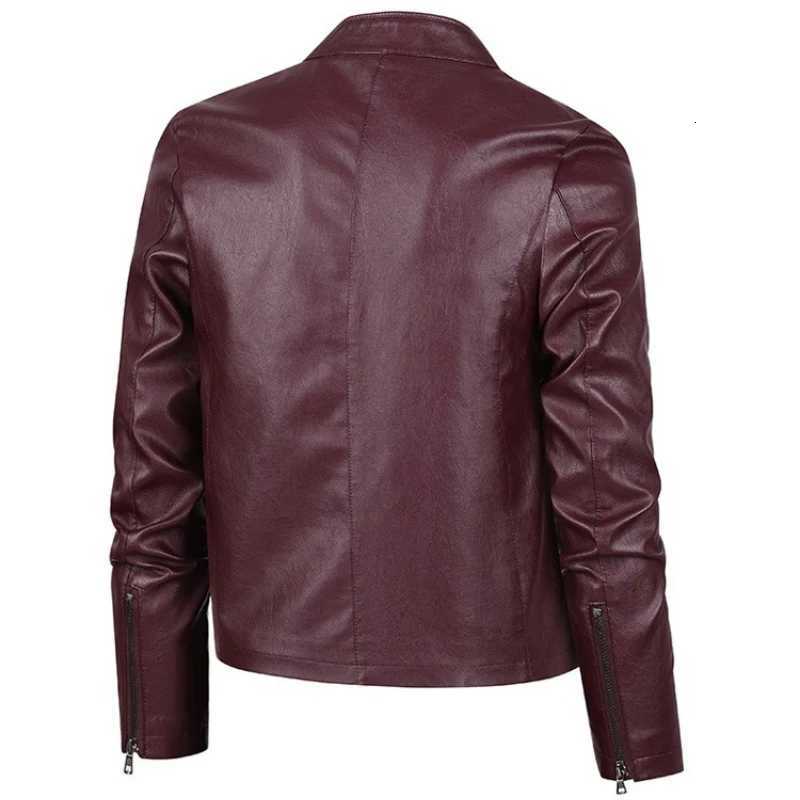 PU Leather Jackets Mens Business Fit Brand Slim Men Casual Biker Zipper Motorcycle Leather Jackets Male New Mens Leather Jacket W251023