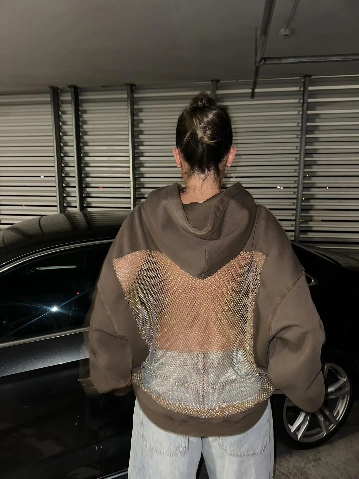 Harajuku Sweetheart Sexy Hollow Mesh Hoodie Y2K Clothes Women Fashion Transparent Pullover Casual Long Sleeve Jacket 251022
