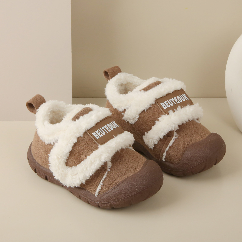 Toddler Winter Shoes Children Plush Boots Boys Girls Kids Warm Cotton Furry Shoes Happysteps Hook Loop Sizes US6C-US13C H1168