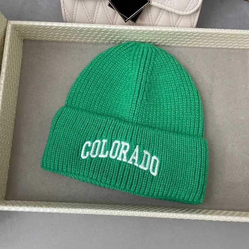 COLORADO Embroidered Beanie Knit Hat Thickened Warm Winter Skull Cap for Men Women Outdoor Sports Casual StreetwearXJ251023