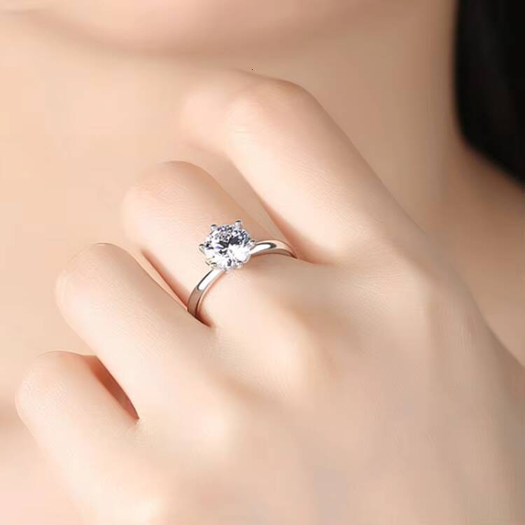 Hot Sale Moissanite Jewelry Rings 1carat Engagement Moissanite Diamond Sterling Silver Ring for Women
