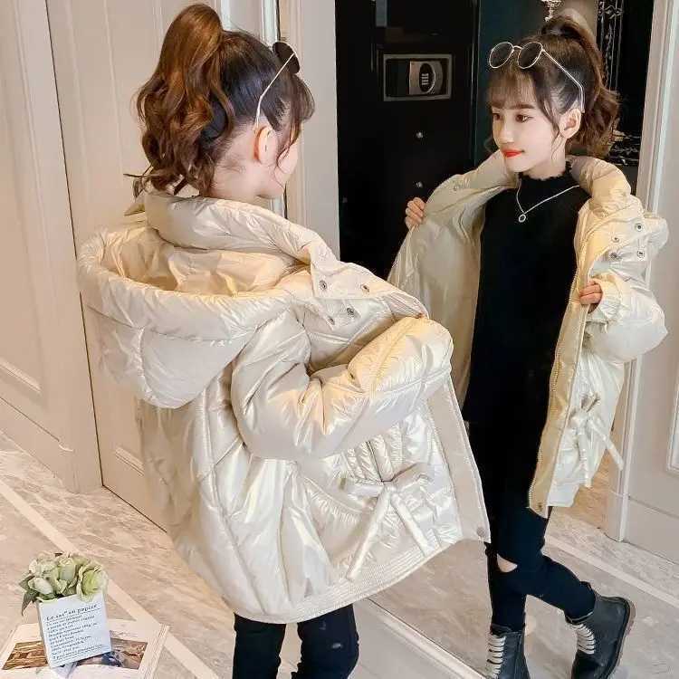 2025 Autumn Winter Jacket For Girl Hooded Warm Children Girl Winter Outerwear Coat 414 Years Kids Teenager Cotton Parkas Outift Y251023