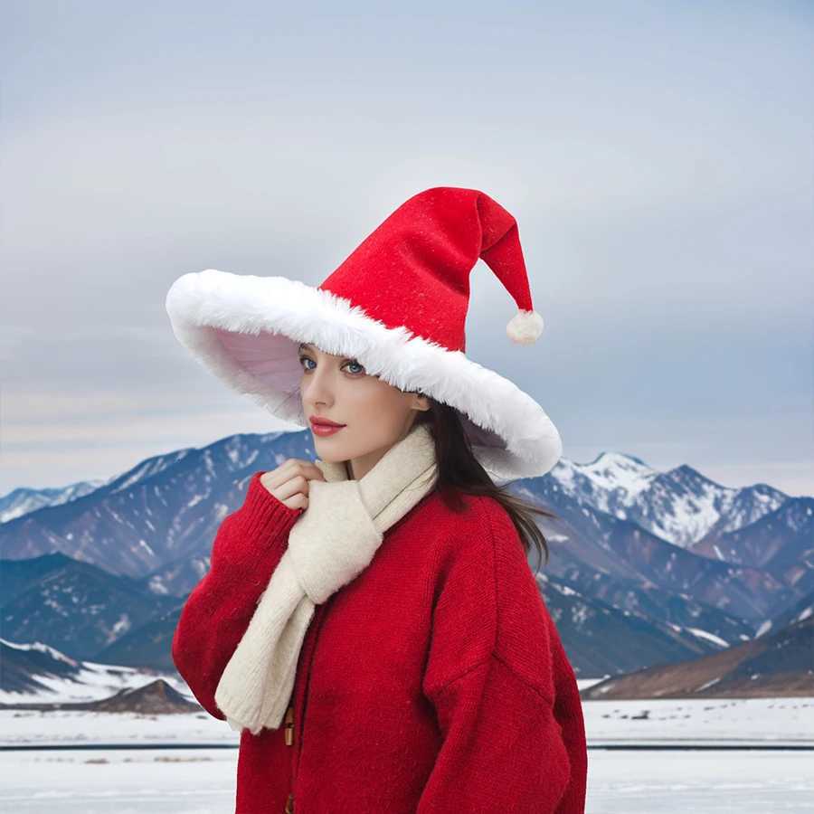 Christmas Hat Santa Hat Holiday for Adts Unisex Cfort Extra Thicken Fur Xmas Hat for New Year Festive PartyW251023