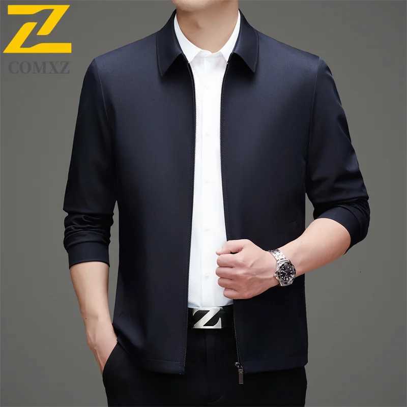 Comxz Men Lapel Jacket Business Casual Light Luxury Golf Travel Wedding Slim Fit Coat Spring Autumn Outerwear Lightweight Blazer W251023