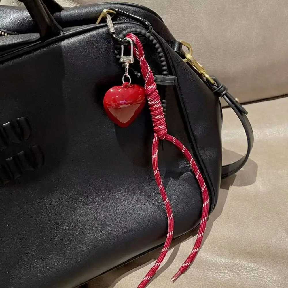 Fashionable Heart Leather Rope Keychain Cherry Bow Y2K Bag Pendant Ornaments Mobile Phone Lanyard Gifts Bag Accessories Z251023