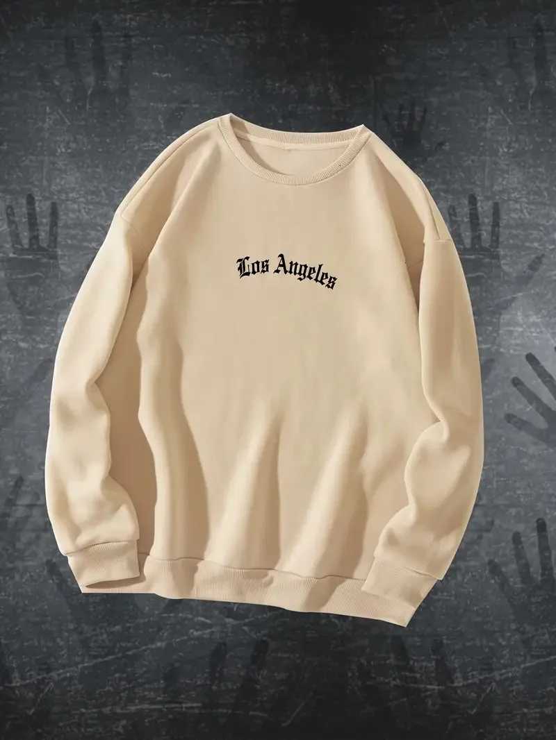 The new mens roundneck hoodie for Spring and Autumn 2025 features street fashion and soft 3D letter pattern printingT251023