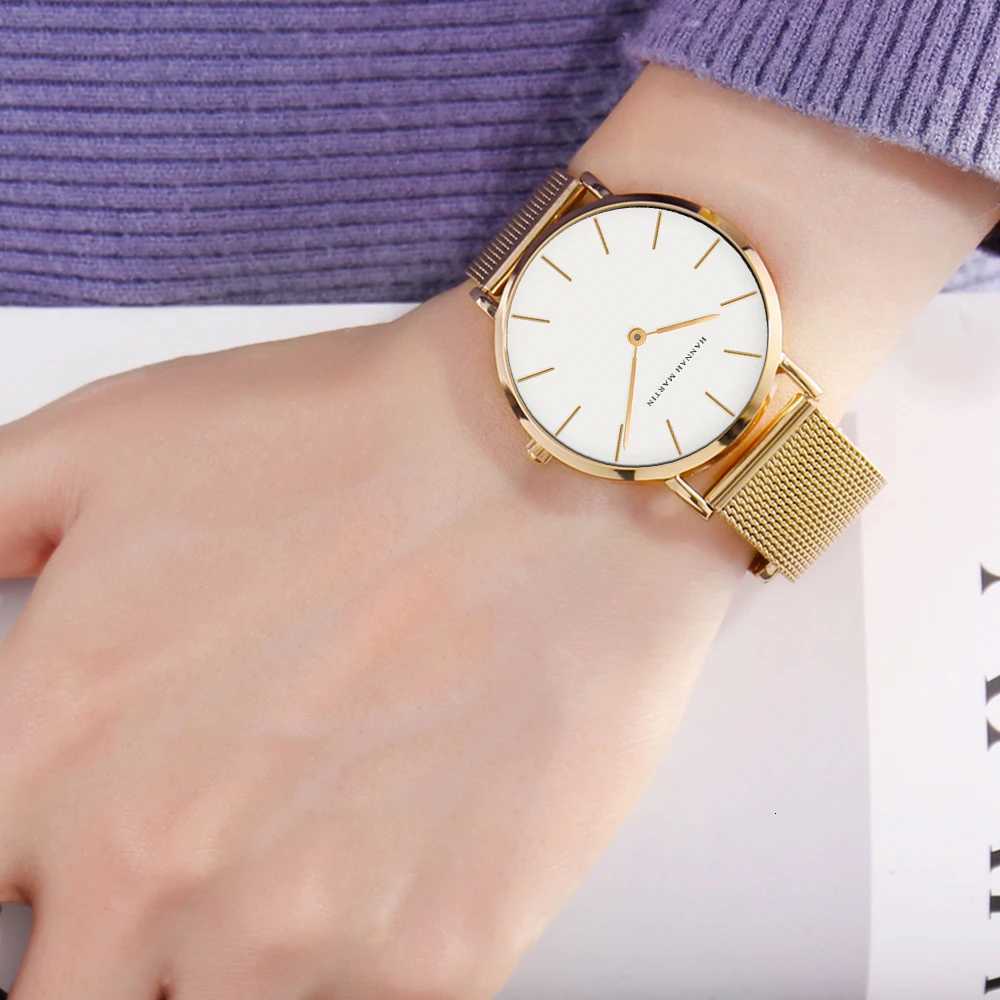 2023 New Women Bracelet Watch 1 Set Japan Quartz Movement Simple Rose Gold Stainless Steel Mesh Student Watches Relogio FemininoL251023