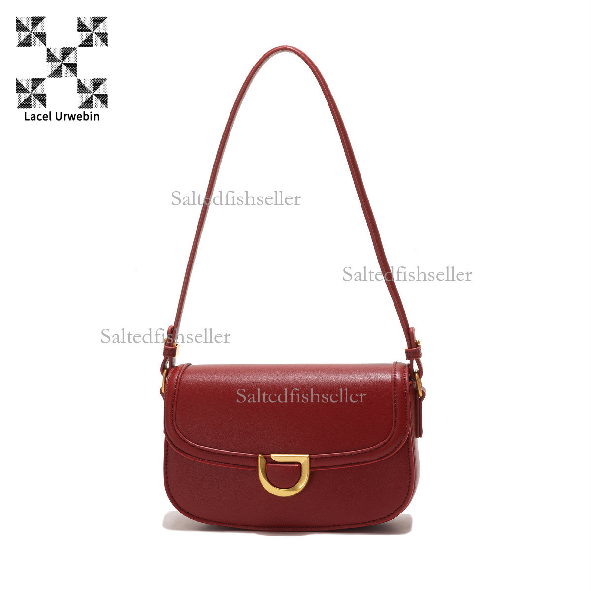 Lacel Urwebin Designer Luxury Women's Handbag Fashion New Stone Pattern Metal Magnetic Buckle Saddle Bag Versatile French Underarm Single Shoulde
