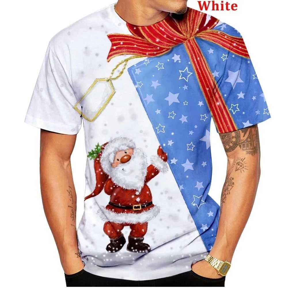 3D Digital Printed Mens and Womens Tshirt Short Sleeved Christmas Casual Breathable Santa Claus Gift Cartoon XXS6XL SizeXJ251023