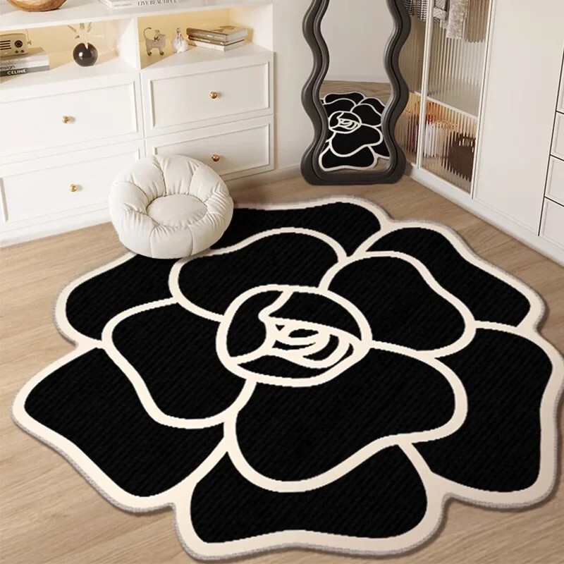 Irregular Living Room Carpet Makeup Table HighEnd Bedroom Dressing Cloakroom Chair Stool Bedside Round Floor Mat ddmytues H260226