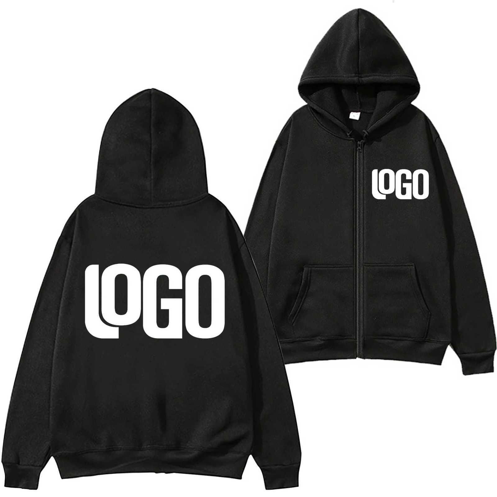 DIY custom your brand 230GSM new zipper autumn and winter casual mens and womens tops solid color hoodie sweatshirtT251023