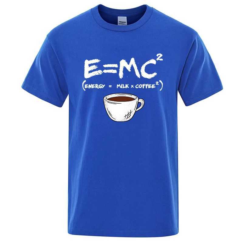 Summer Mens Tshirt 100 Cotton Casual Funny EnergyMilkCoffee Print Men Cool Loose Oneck Tops For Men Short Sleeve Male TeesXJ251023