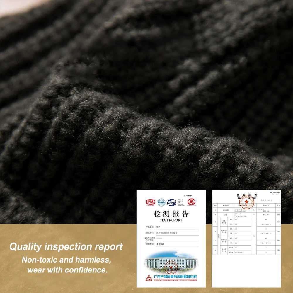 Wool Knit Hats Elastic Cap Winter Windproof and Warm Beanie Hat Solid Color Cap Covers Unisex The Head and Ears For Men WomenXJ251023
