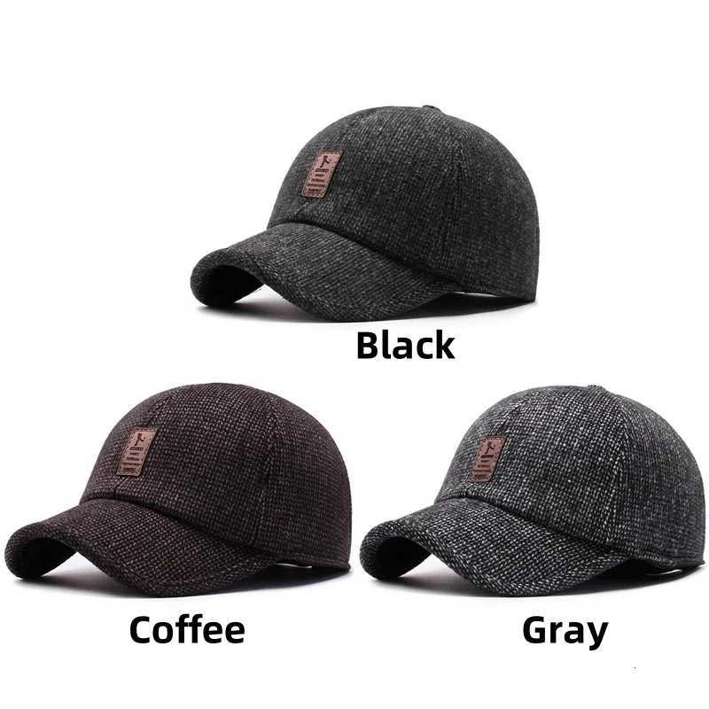 Autumn Winter Warm Men Woon Baseball Outdoor Ear Cover Earflaps Adjustab Hat Middaged Dad Hat With Earmuffs DesignW251023