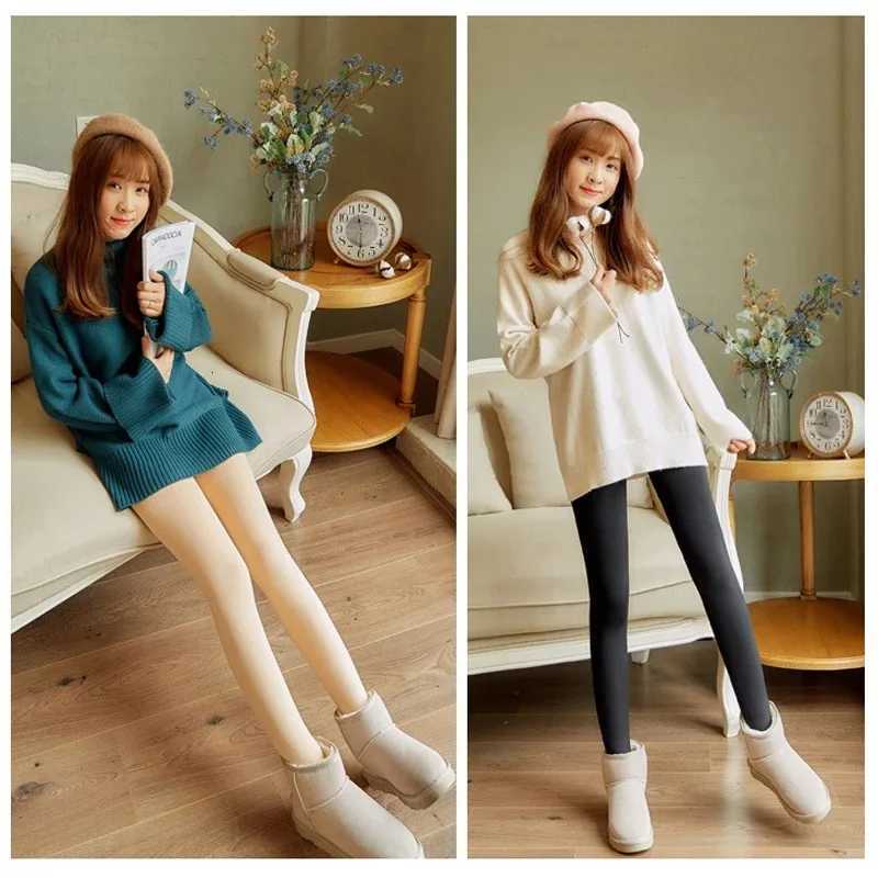 Winter Fleecelined Thick Thermal Women Long Tights Female keep warm Soft Leggings High Waist Elastic Slim thickening PantyhoseT251023