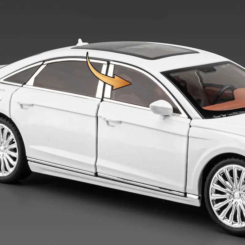 New 124 AUDI A8 Alloy Car Model Diecast Metal Toy Vehicles Car Model High Simulation Sound and Light Collection Childrens GiftsT251023