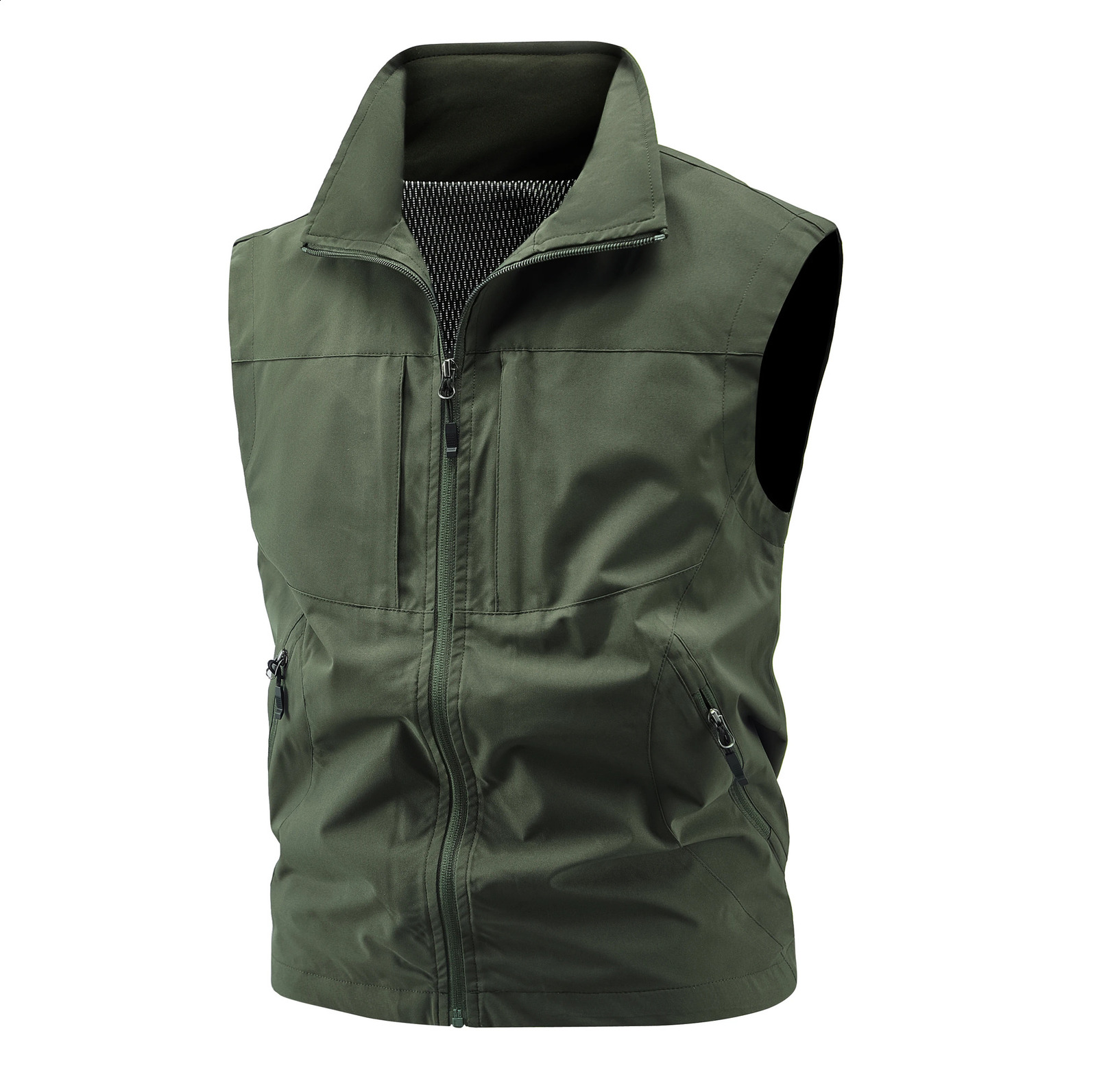 AutumnWinter Mens Vest High Quality Fashion Stand Up Collar Comfortable Trendy Shoulder Multi Pocket Coat for Men 251023