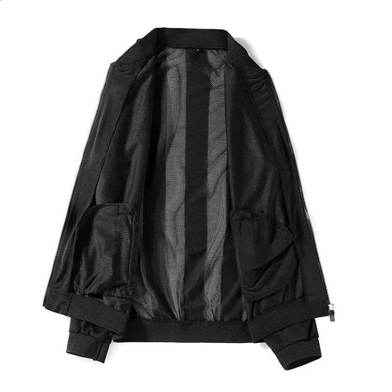 White Cutout Mens Long Sleeve JacketSummer Striped Sun Protection Coat Black Light Thin Top JacketsBreathableQuickdrying 251015