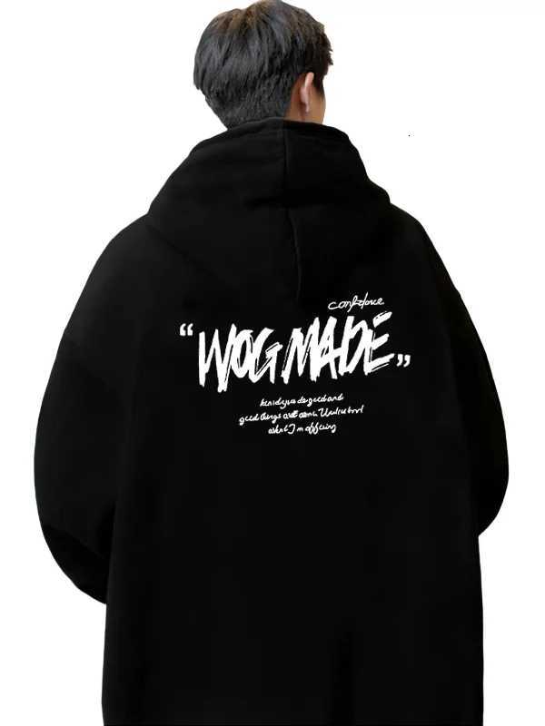 American Hiphop Fashion Brand Heavyweight Pure Cotton Black Hooded Sweatshirt 2025 Autumn Winter Mens Womens New HoodieT251023