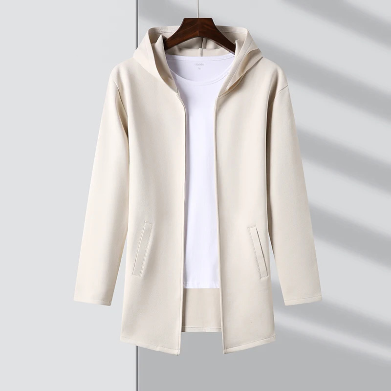 High End Casual Fashion Stand Collar Korean Style Zipper Jackets For Men Solid Color Hooded Coats Clothes 251015