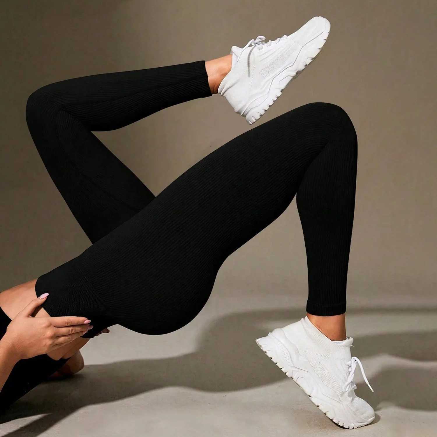 Knitted Seamless Push Up Sport Leggings Women High Waist Tummy Control Gym Workout Fitness Tights Stretchy Butt Yoga PantsT251023