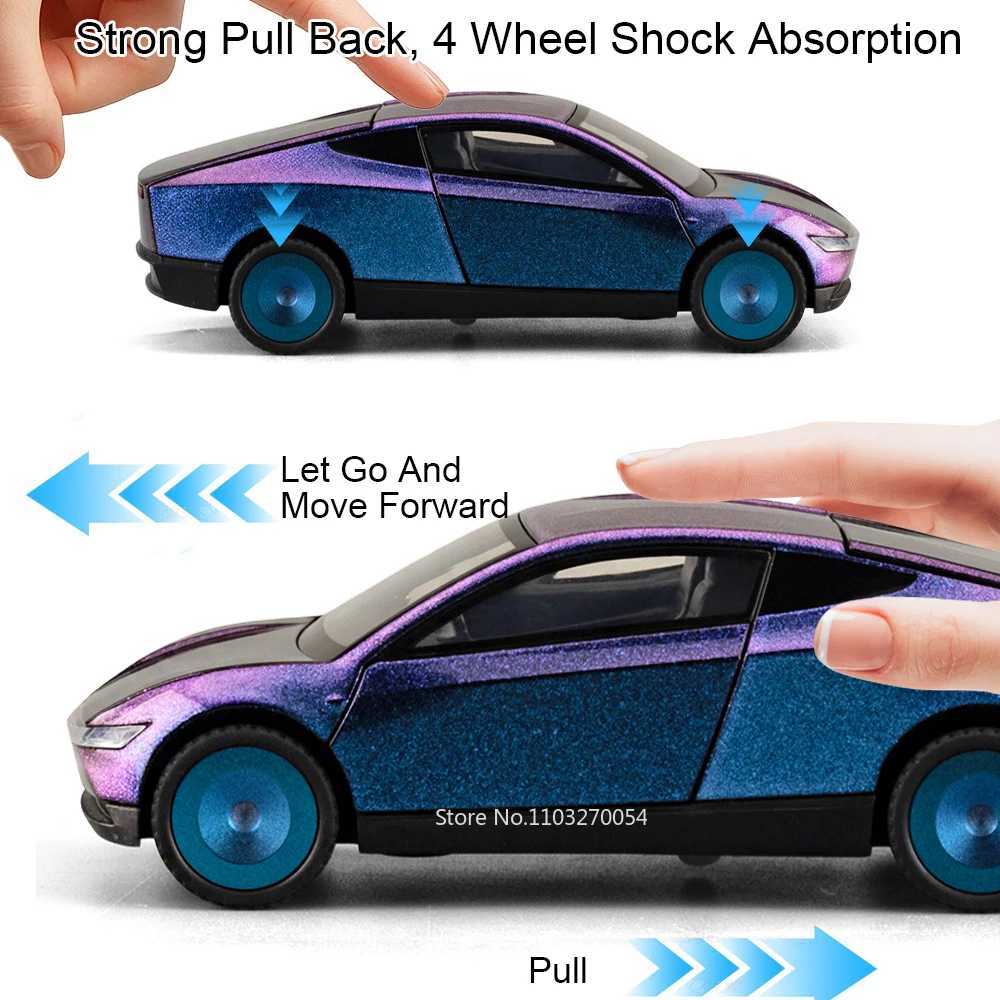 132 Robotaxi 911 GT3RS Model Diecast Alloy Toy Car Doors Opened Sound Light Pull Back Four Rubber Tires Vehices Present for KidT251023
