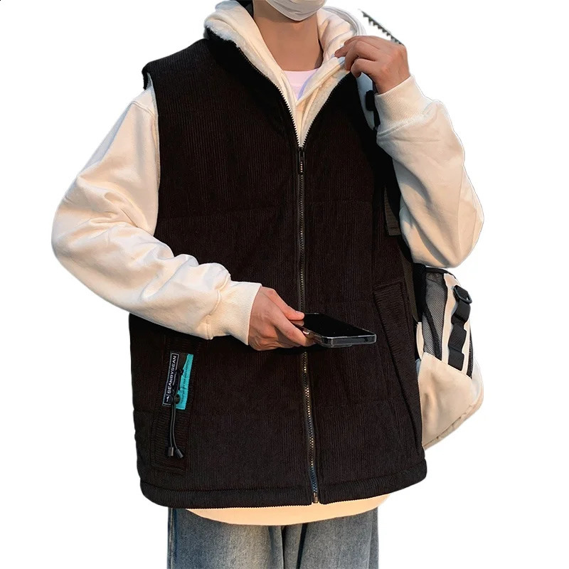 Autumn and Winter Unisex Corduroy with Thick Velvet for WarmthFashionable ComfortableHighquality Vest Jacket Men 251023