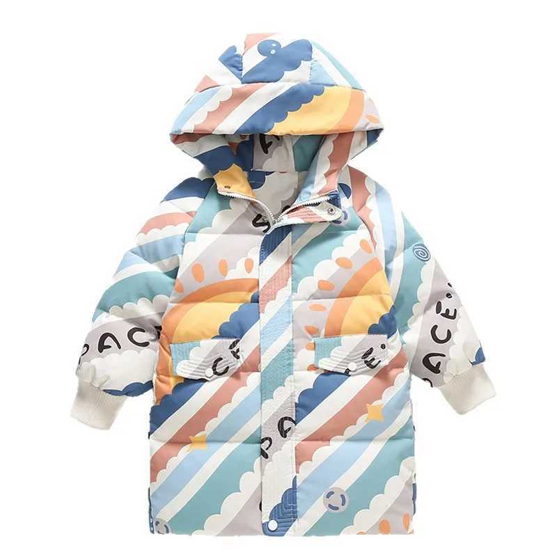 OLEKID 2025 Winter Thick Warm Children Girl Down Jacket Houndstooth Long Baby Girl Jacket 17 Years Kids Toddler Girl Outerwear Y251023
