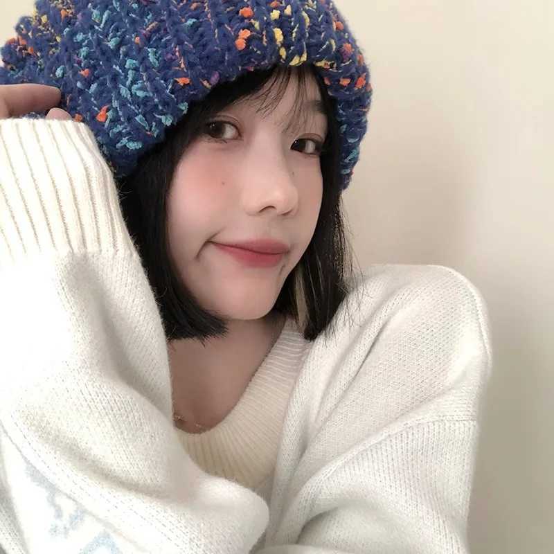 Classic Coldproof Warm Skull Cap Thick Knit Hats Beanies for Women Autumn Winter Rendy Mixed Color Slouchy Beanie MZr05XJ251023