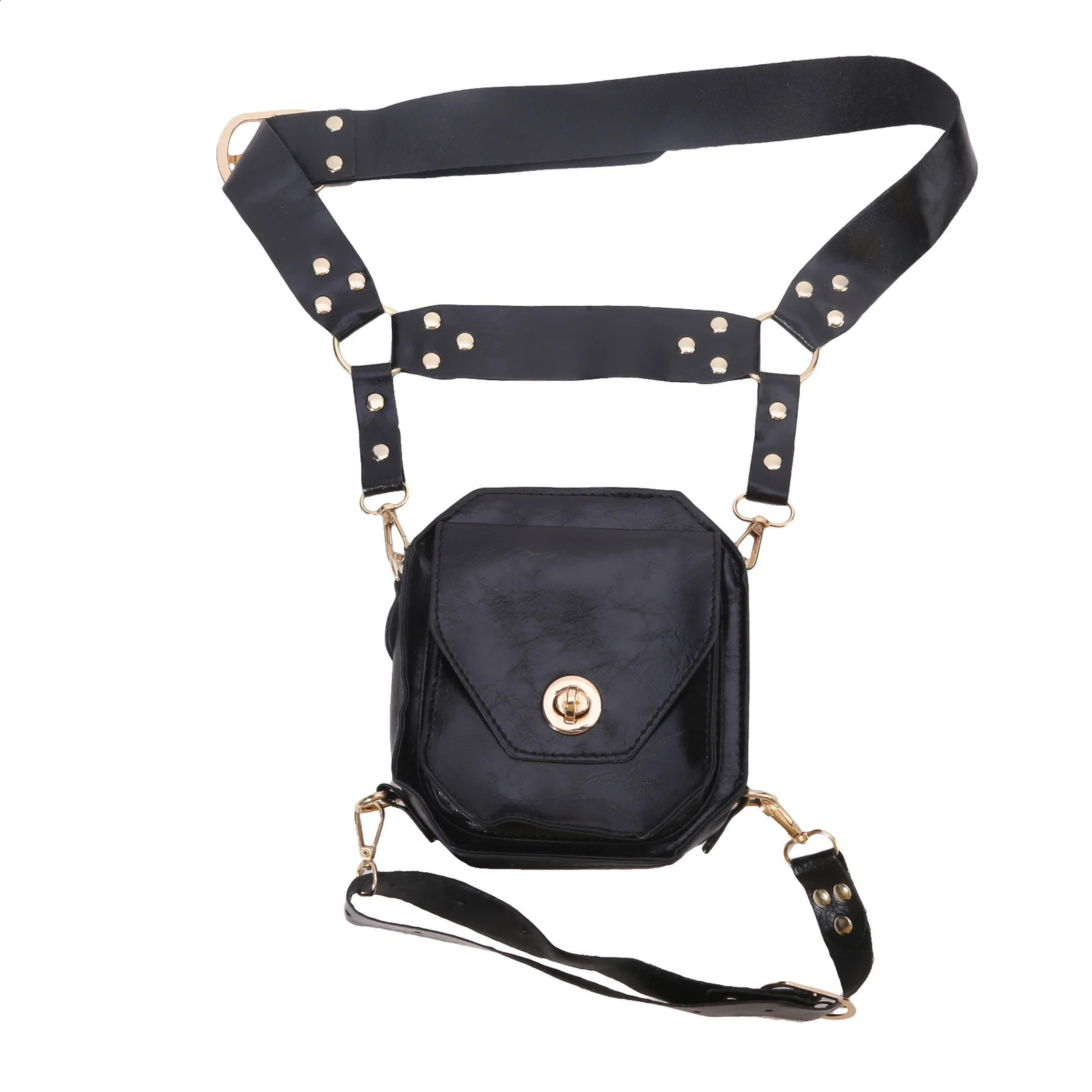 Pu Small Square Bag Women Satchel Cross Leg Bag Waist Bag Motorcycle Wind Side Bag Medieval Knight Personality Props Fanny Pack251023