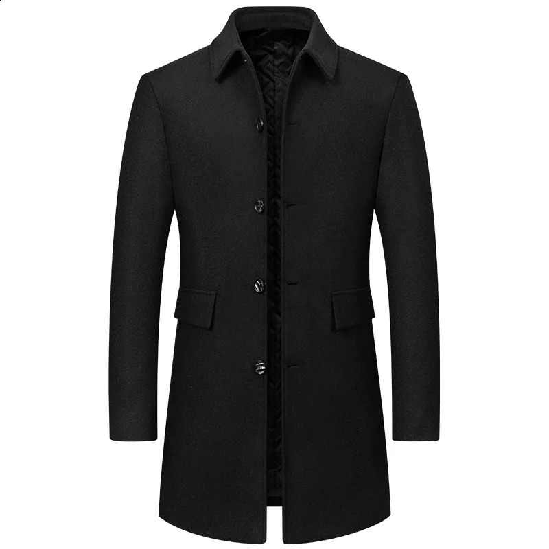 Men Woolen Lapel Business Casual Trench Coats Man Winter Long Jackets Overcoats Male Cashmere Blends 5 251023
