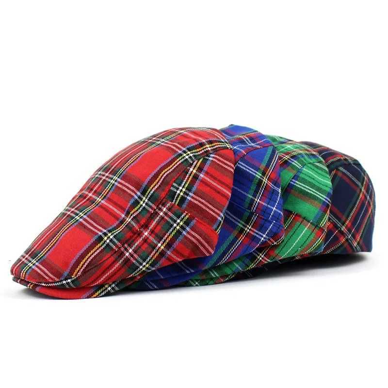 Beret British Plaid ed Newsboy Colorf Sty Wen Mens Forward HatW251023